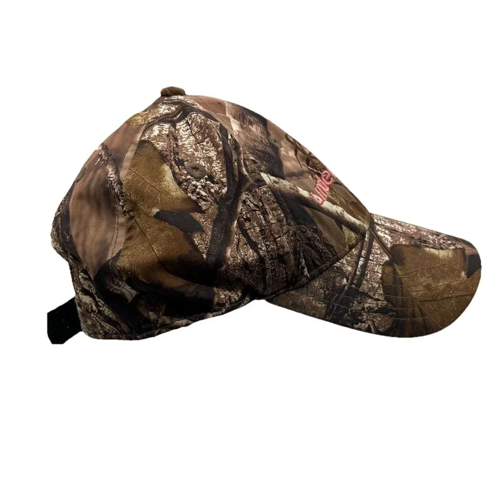 Under Armour Real Tree Camo Women's Hunting Strapback Hat Cap Spell Out Logo